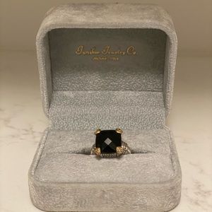 Judith Ripka Sterling Silver and 18k yellow gold ring